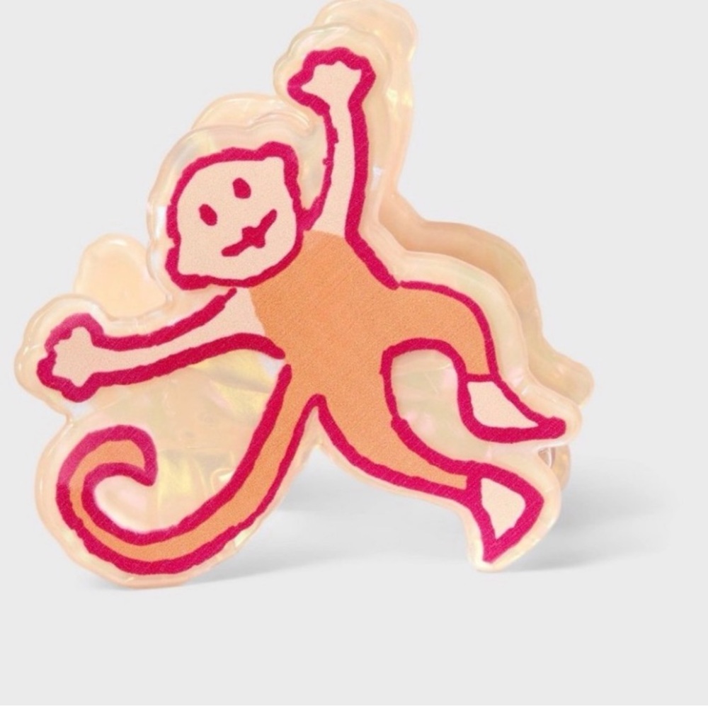 Roller Rabbit x Target Pink and Orange Monkey Hair Clip